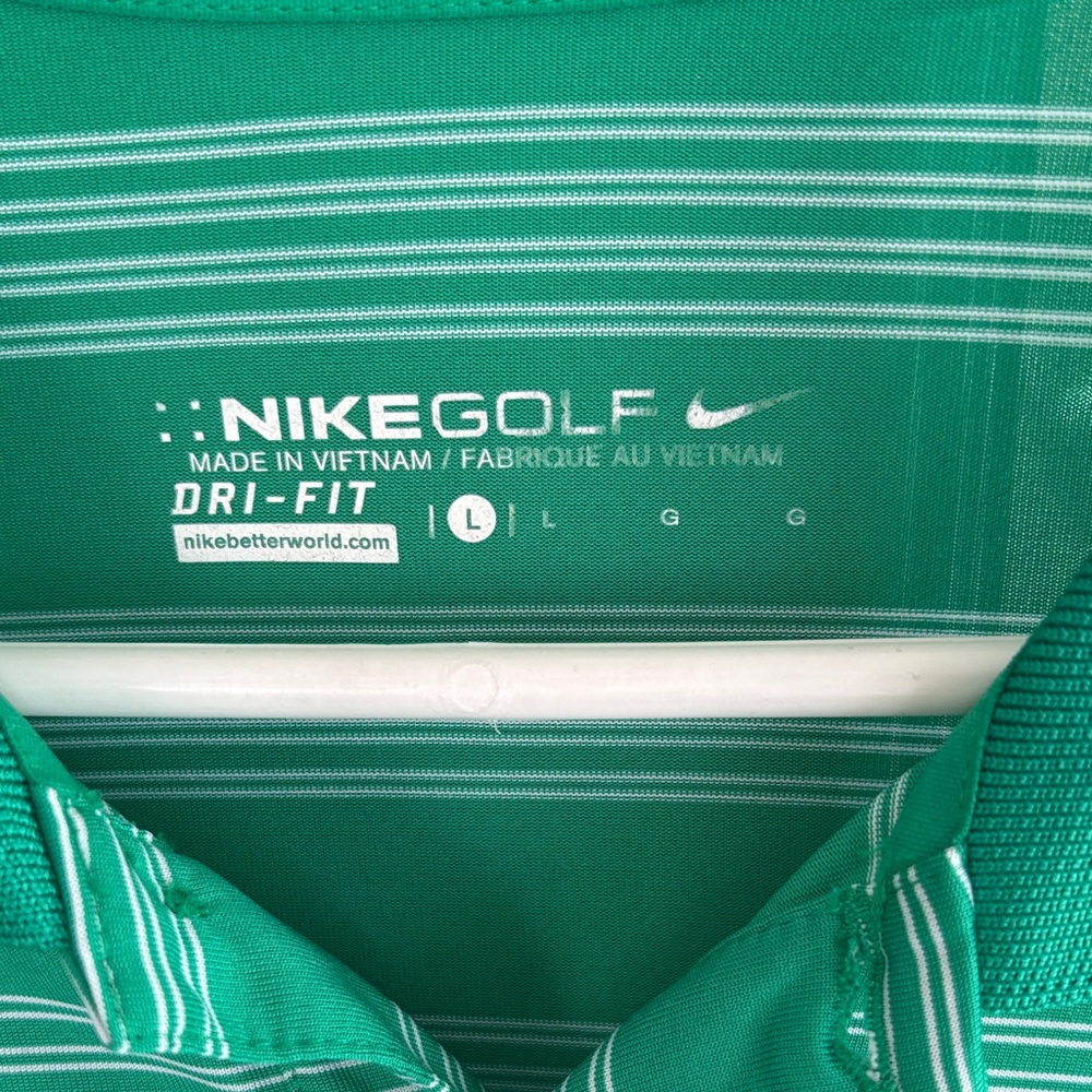 Green Striped Nike Golf Shirt - Picture 2 of 5